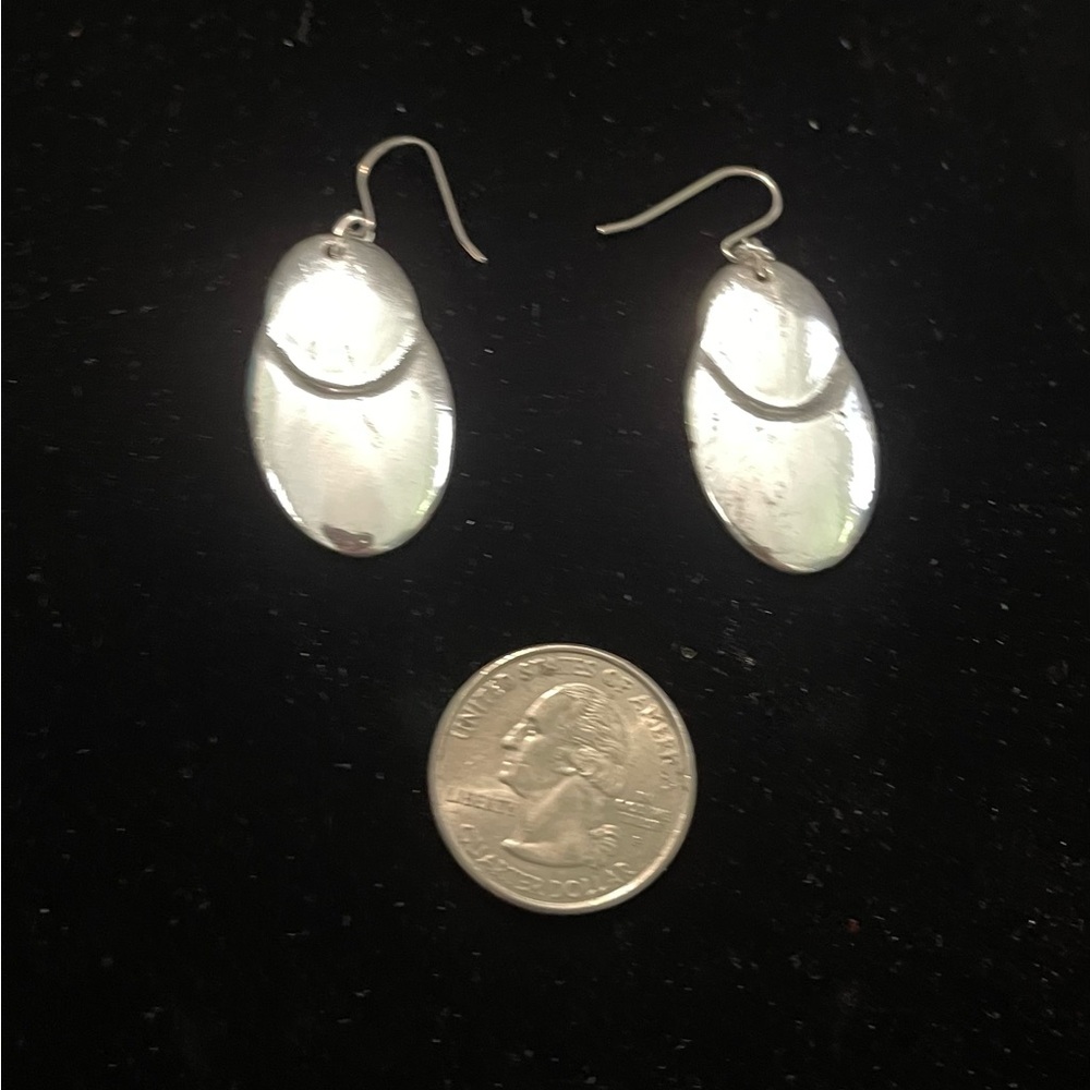 Source Unknown Textured Silver Earrings - image 2